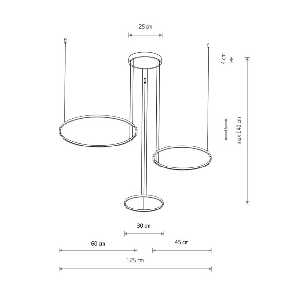 Люстра Nowodvorski 11602 Circolo LED 3x45W 3000K 1800Lm IP20 Біла