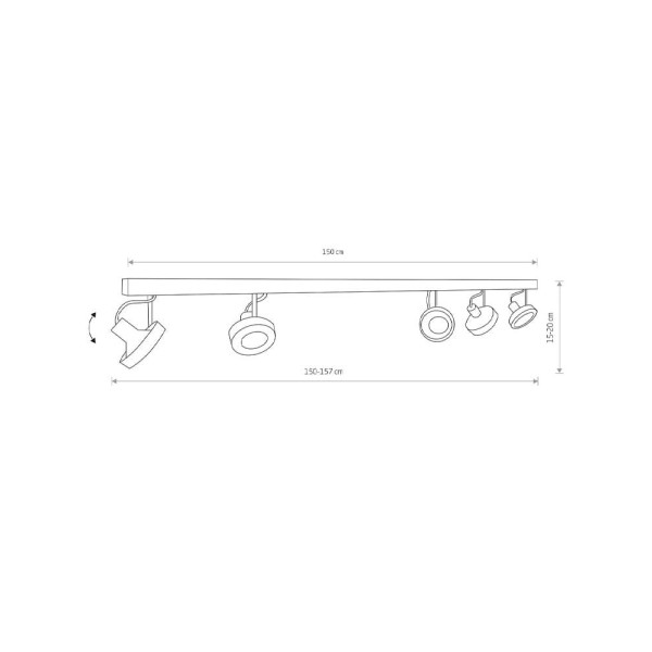 Спот Nowodvorski 9600 Cross GU10, ES111 5x75W IP20 Gr
