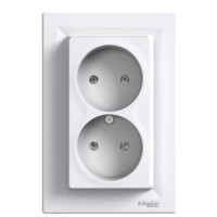 Розетка без заземлення подвійна біла ASFORA Schneider Electric EPH9700121