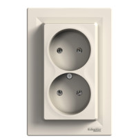 Розетка без заземлення подвійна кремова ASFORA Schneider Electric EPH9700123