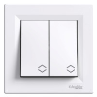 Перемикач двоклавішний прохідний білий Asfora Schneider Electric EPH0600121