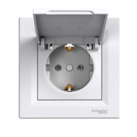 Розетка з заземленням, з кришкою біла Asfora Schneider Electric EPH3100121
