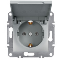 Розетка з заземленням з кришкою ASFORA Алюміній Schneider Electric EPH3100161