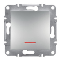 Вимикач одноклавішний з підсвіткою ASFORA Алюміній Schneider Electric EPH1400161