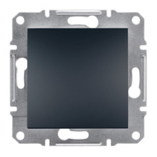 Вимикач одноклавішний самозажимний Антрацит ASFORA Schneider Electric EPH0100171
