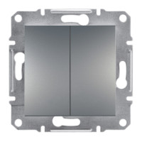 Вимикач двоклавішний самозажимний Сталь ASFORA Schneider Electric EPH0300162