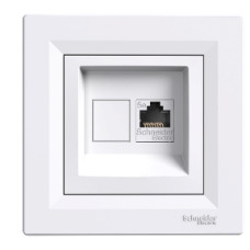 Розетка комп'ютерна RJ45 cat5e біла Asfora Schneider Electric EPH4300121