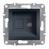 Розетка телефонна RJ11 4-х контактна антрацит Asfora Schneider Electric EPH4100171