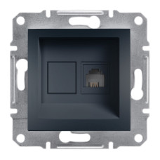 Розетка телефонна RJ11 4-х контактна антрацит Asfora Schneider Electric EPH4100171