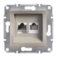 Розетка комп'ютена і телефонна бронза Asfora Schneider Electric EPH4900169