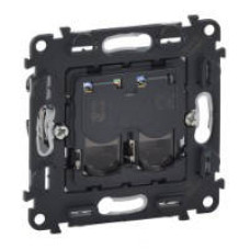 Механізм розетки комп'ютерної RJ45 подвійний категорії 6a STP IN'MATIC 753049 Legrand Valena