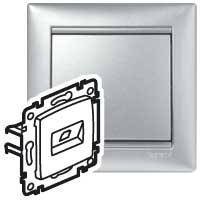 Розетка інформаційна кат 6 FTP 1хRJ45 алюміній Valena Legrand 770232