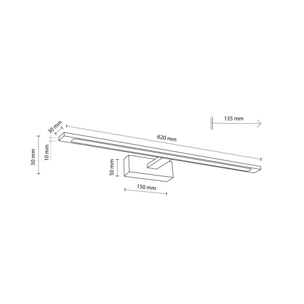 TK-Lighting GALLERY LED CHROME 20 W 18003