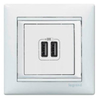 Розетка подвійна 2хUSB білий Valena Legrand 770470