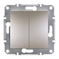 Вимикач двохклавішний кнопковий сталь Asfora Schneider Electric EPH1100162