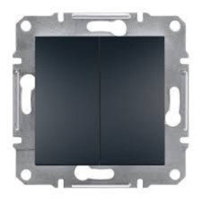Вимикач двохклавішний кнопковий антрацит Asfora Schneider Electric EPH1100171