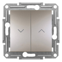 Вимикач для жалюзі самозажимний бронза Asfora Schneider Electric EPH1300169