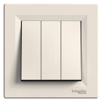 Вимикач 3-х клавішний кремовий Asfora Schneider Electric EPH2100123