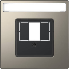 Накладка для TAE Audio USB з полем для напису Merten D-Life MTN4250-6050 Нікель