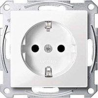 Розетка силова 16А з 2-ма USB 2.4A, Полярно-білий глянець, System-M Merten MTN2366-0319