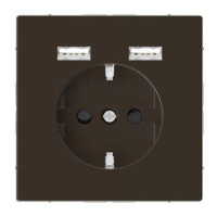 Розетка силова 16А з 2-ма USB 2.4A Мокко SD Merten MTN2366-6052