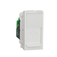 Розетка комп'ютерна RJ45, одинарна категорія 6, UTP, 1 модуль білий Unica New NU341418