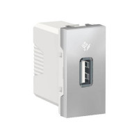 Розетка USB 1 модуль алюміній Unica New NU342830