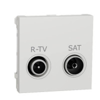 Розетка R-TV SAT кінцева, 2 модуля білий Unica New NU345518
