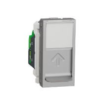 Розетка комп'ютерна RJ45, одинарна категорія 5, STP, 1 модуль алюміній Unica New NU341230