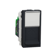 Розетка комп'ютерна RJ45, одинарна категорія 6 STP, 1 модуль антрацит Unica New NU341654