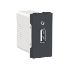 Розетка USB 1 модуль антрацит Unica New NU342854
