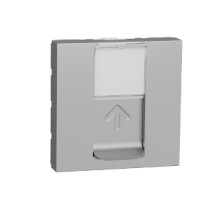 Розетка комп'ютерна RJ45, одинарна категорія 5 STP, 2 модуля алюміній Unica New NU341330