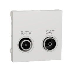 Розетка R-TV SAT прохідна, 2 модуля біля Unica New NU345618