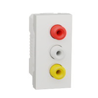 Розетка 3 RCA, 1 модуль білий Unica New NU343118