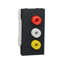 Розетка 3 RCA, 1 модуль антрацит Unica New NU343154