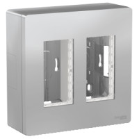 Блок unica system+ відкрита вставка 2х2 алюміній Unica New NU122430