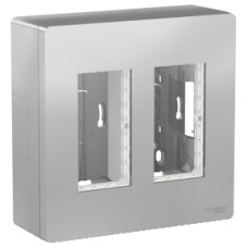 Блок unica system+ відкрита вставка 2х2 алюміній Unica New NU122430