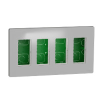 Блок unica system+ прихована вставка 4х2 алюміній Unica New NU174430