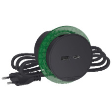 БЛОК РОЗЕТОК USB тип А + тип С антрацит INS44009