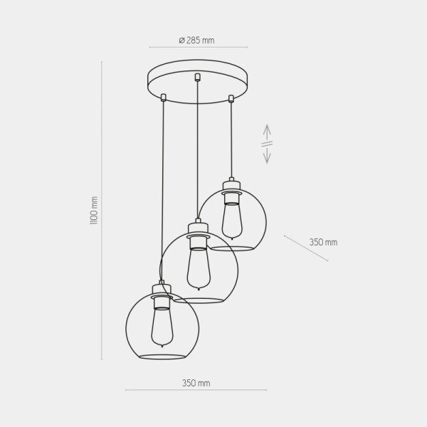 TK-Lighting CUBUS GRAPHITE 3 2832