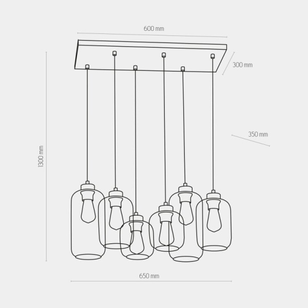 TK-Lighting MARCO BROWN 6 3176