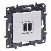 NILOE STEP Розетка USB Тип С+C 15 Вт 5 В, колір Білий