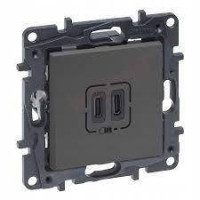 NILOE STEP Розетка USB Тип С+C 15 Вт 5 В, колір Сталь