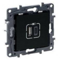 NILOE STEP Розетка USB Тип А+C 12Вт+15Вт 5 В, колір Чорний