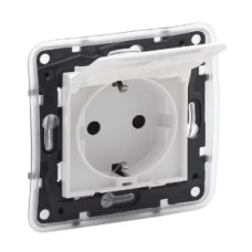 NILOE STEP Розетка силова з кришкою 2К+З IP44 16А, 250 В автоматичні клеми, колір Білий