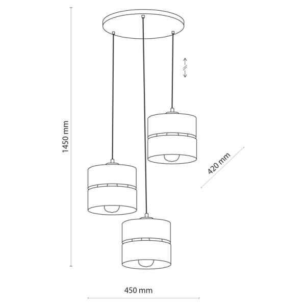 TK-Lighting HILTON WHITE/GOLD 3 4774