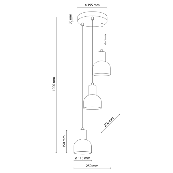 TK-Lighting CAIRO LAMPA WISZ?CA 3  4895