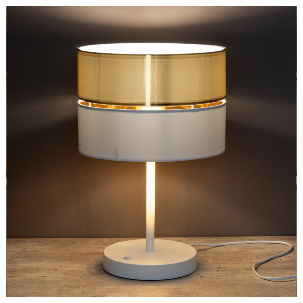 TK-Lighting HILTON WHITE/GOLD Настольна 5073