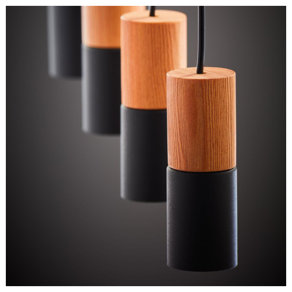 TK-Lighting ELIT BLACK/WOOD 4 6311