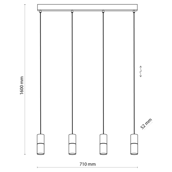 TK-Lighting ELIT BLACK/WOOD 4 6311